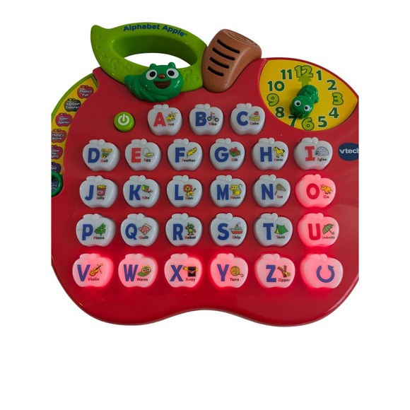 vtech Other - VTech Alphabet Apple Red Interactive Learning Toy Letters Phonics Clock 1390